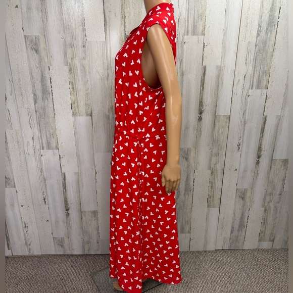Anne Klein Plus Size Red Print Sleeveless Midi Dress - Picture 5 of 11